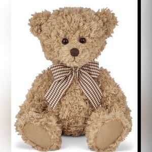 Plush Tan Teddy Bear with Bow